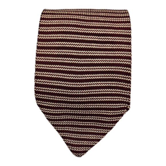 TM Lewin & Sons Other - TM LEWIN & SONS Red/Yellow Striped Knit Silk Tie ITALY 58"/ 3.2" EC
